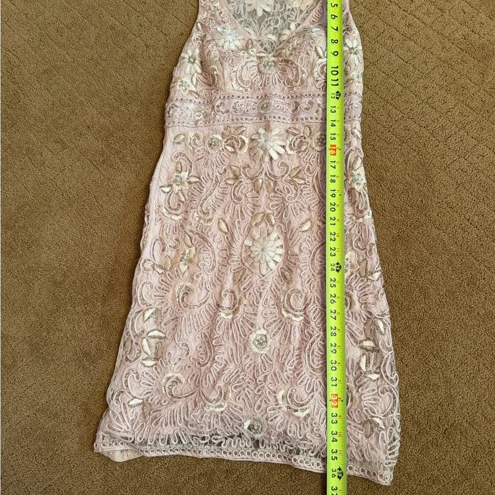Sue Wong Pink Floral Embroidered Midi Dress - Picture 3 of 9